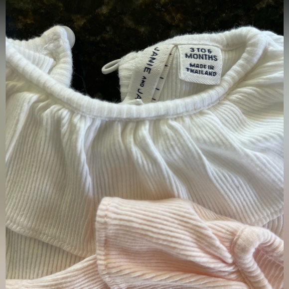 Janie and Jack White and pink onesie 3-6 months - Picture 3 of 3